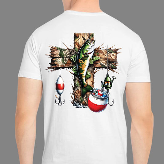 Camo Cross Fishing Classic Unisex T-Shirt Gildan 5000 (Made In US)