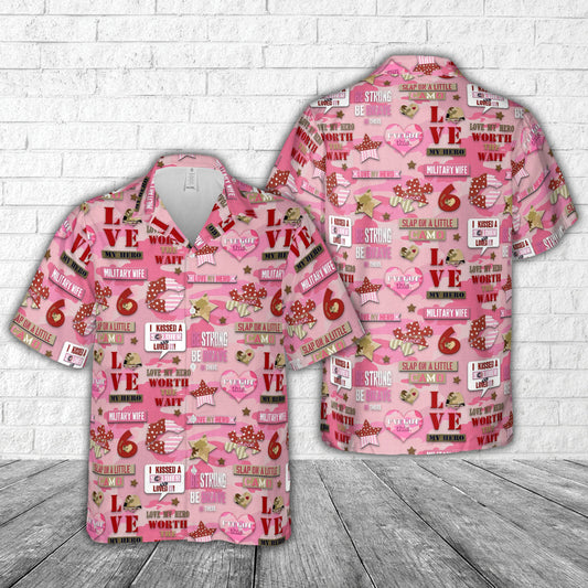 Camouflage Girl Pink Camo Kiss Patriotic Military Hawaiian Shirt