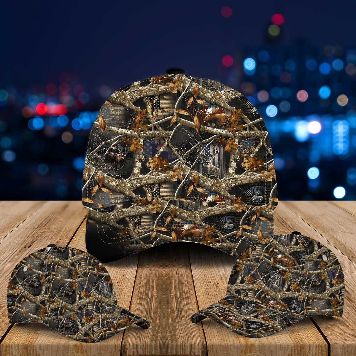 Camouflage Hunting Patriotic Baseball Cap