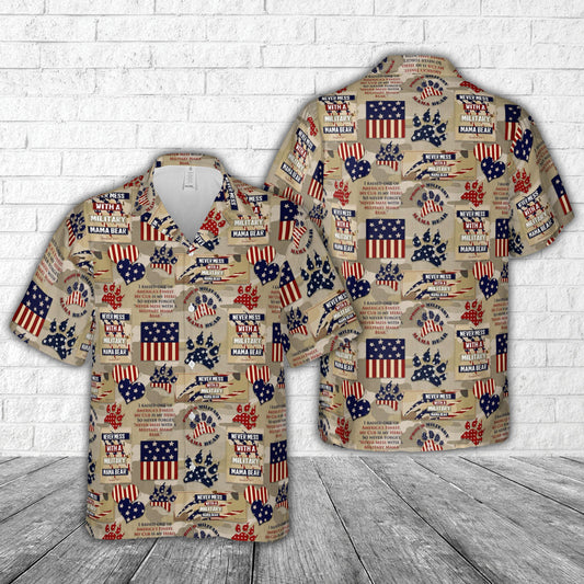 Camouflage Mama Bear Patriotic Military Hawaiian Shirt