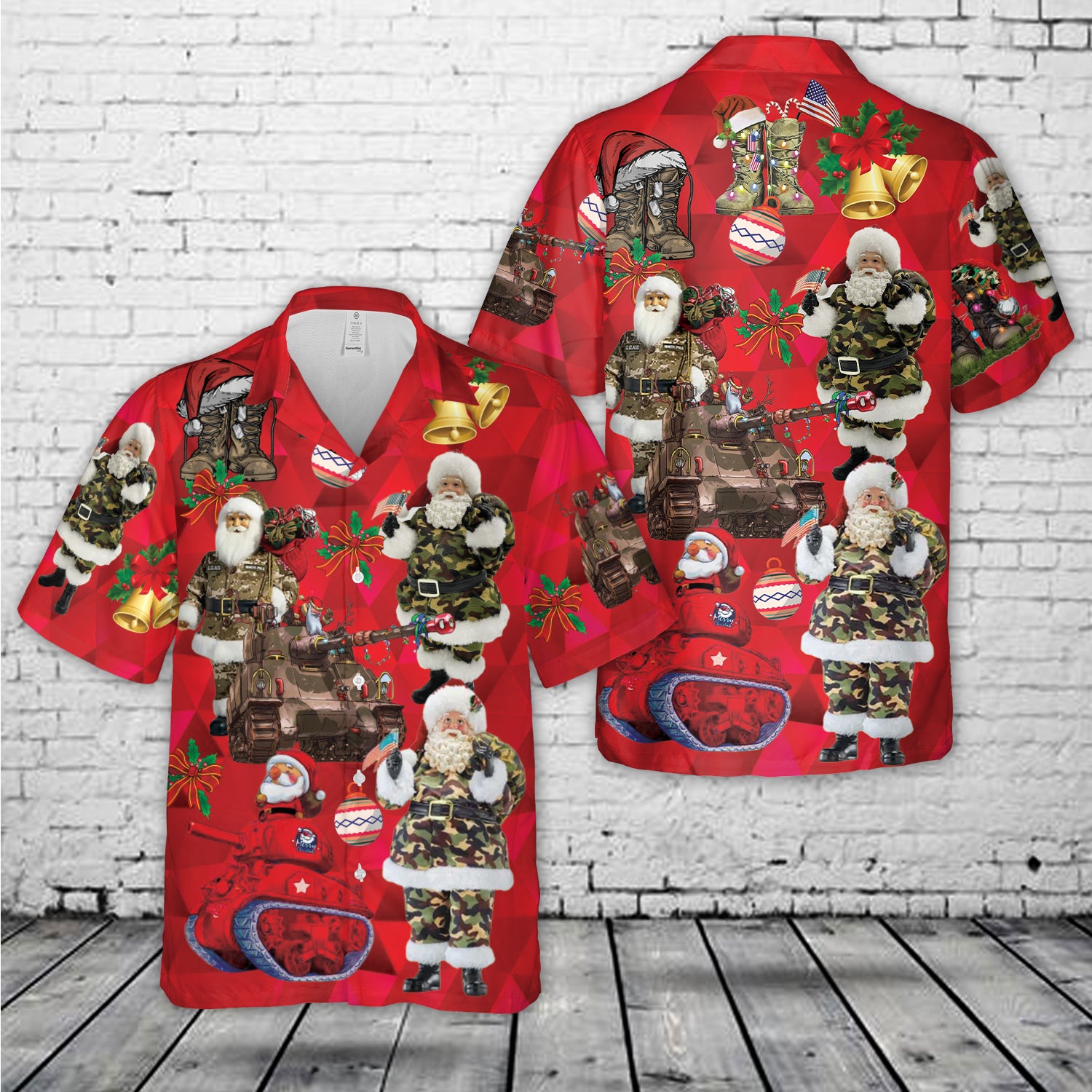 Camouflage Santa Claus Soldier Army Christmas Hawaiian Shirt