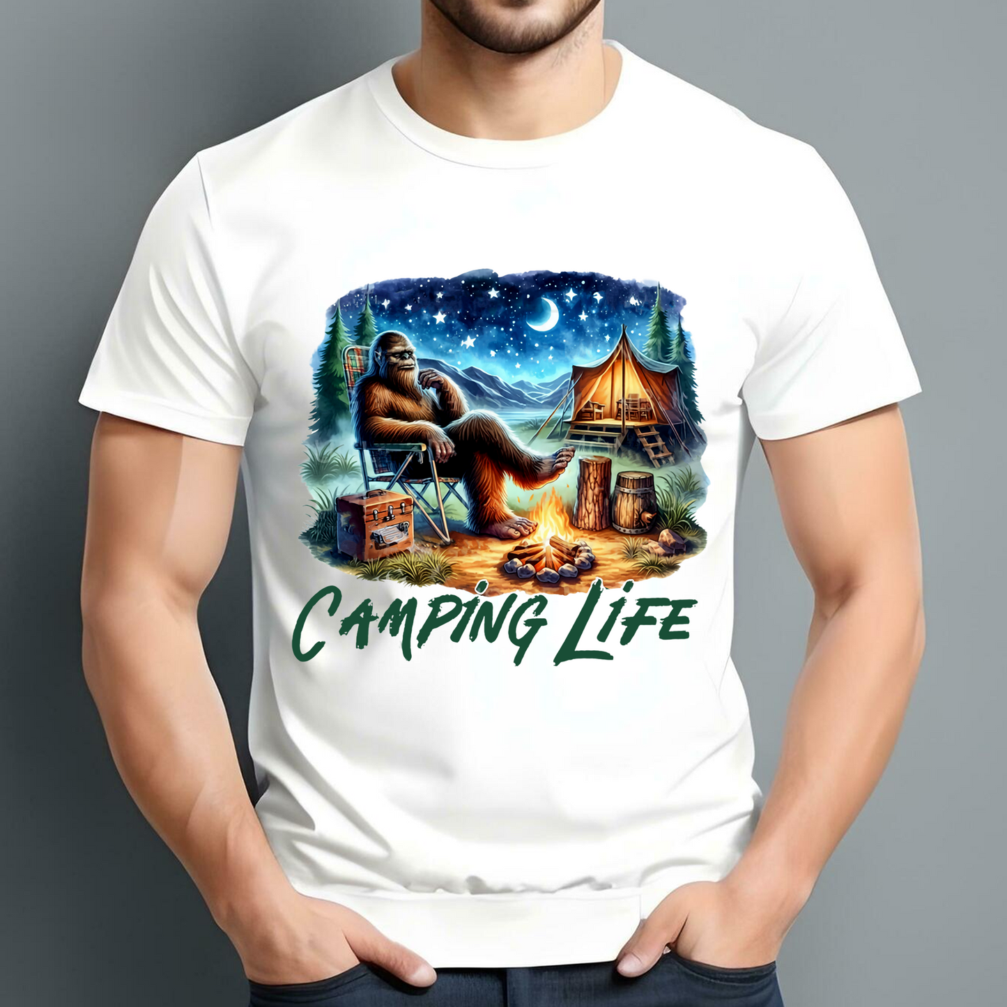 Camping Life Bigfoot Classic Unisex T-Shirt Gildan 5000 (Made In US) DLHH1006PT01