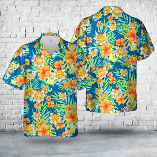 Canadian Army, The Royal Canadian Regiment (The RCR) Blue Background Hawaiian Shirt