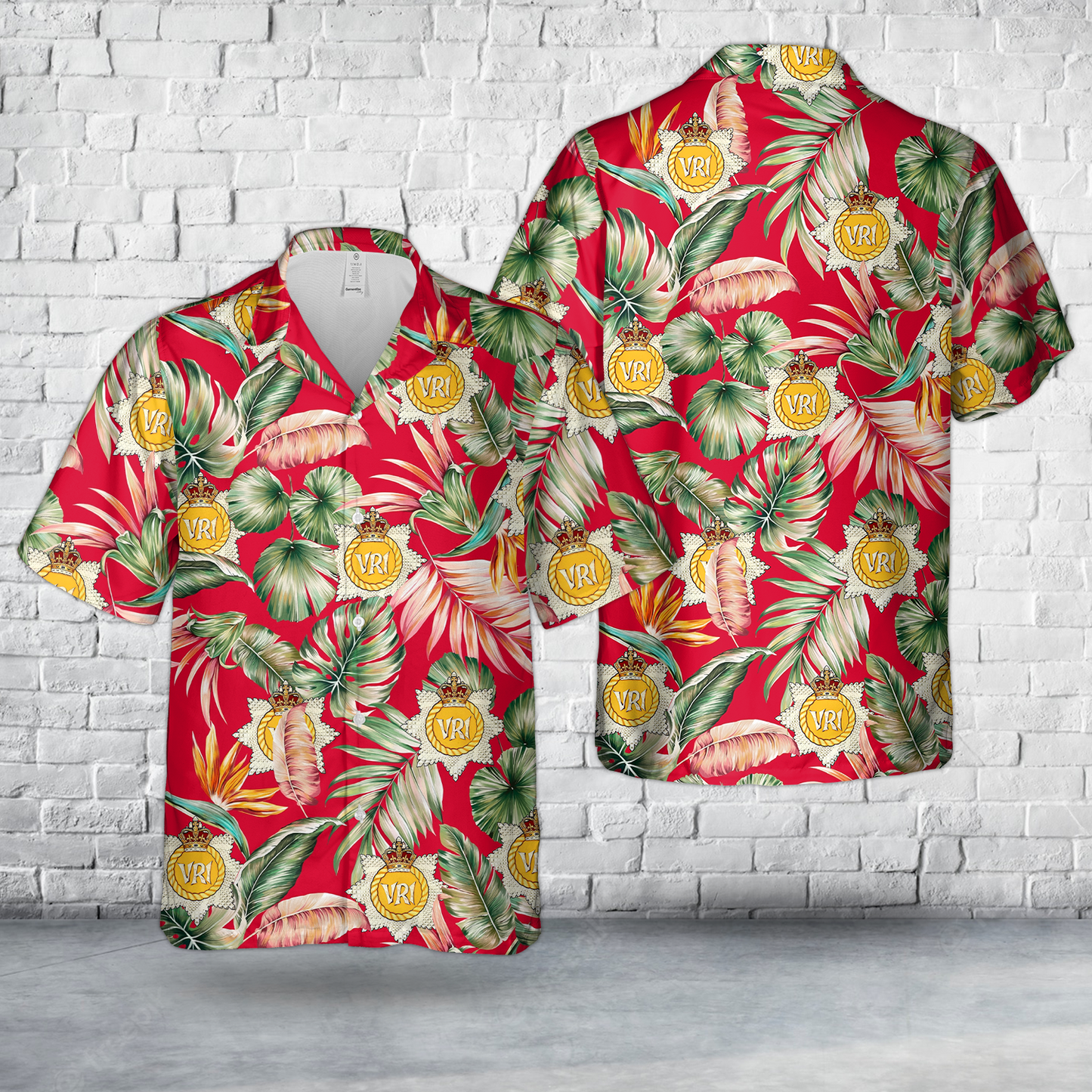 Canadian Army, The Royal Canadian Regiment (The RCR) Red Background Hawaiian Shirt