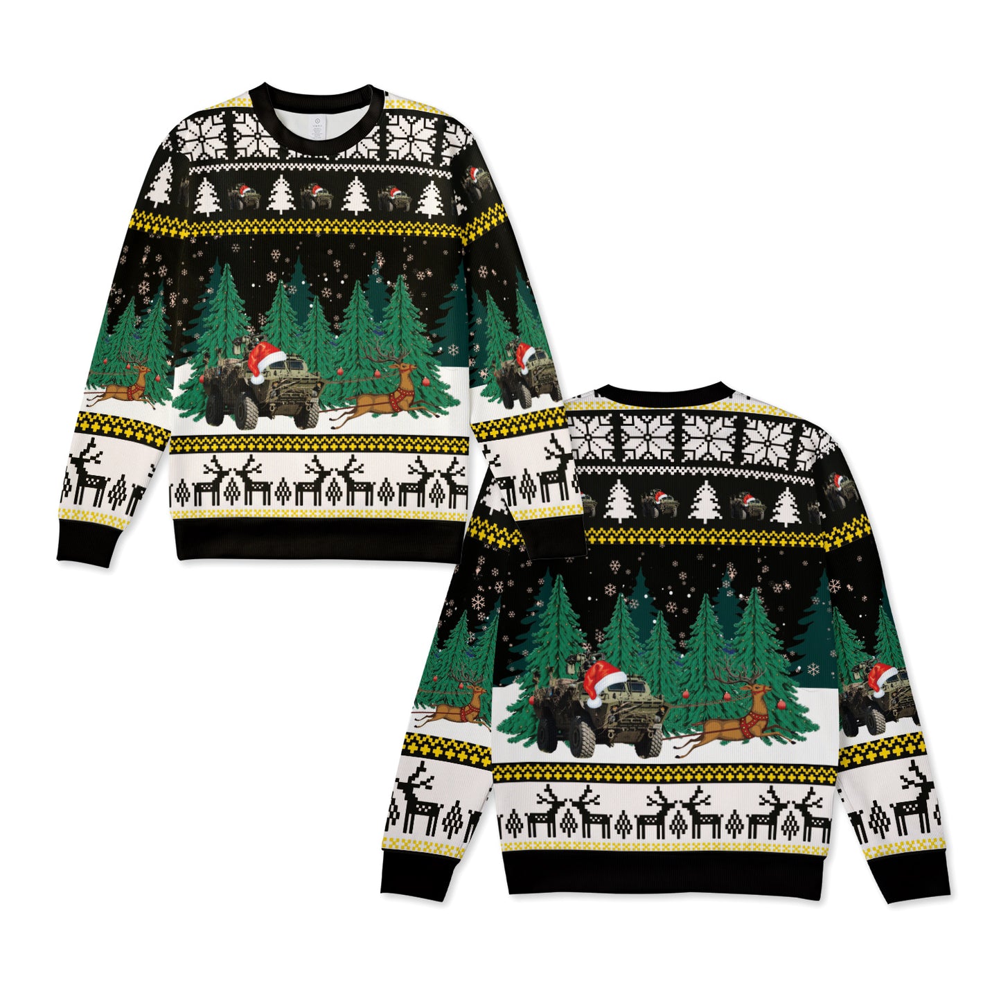 Canadian Army Flaming TAPV Tactical Armoured Patrol Vehicle Christmas Sweater