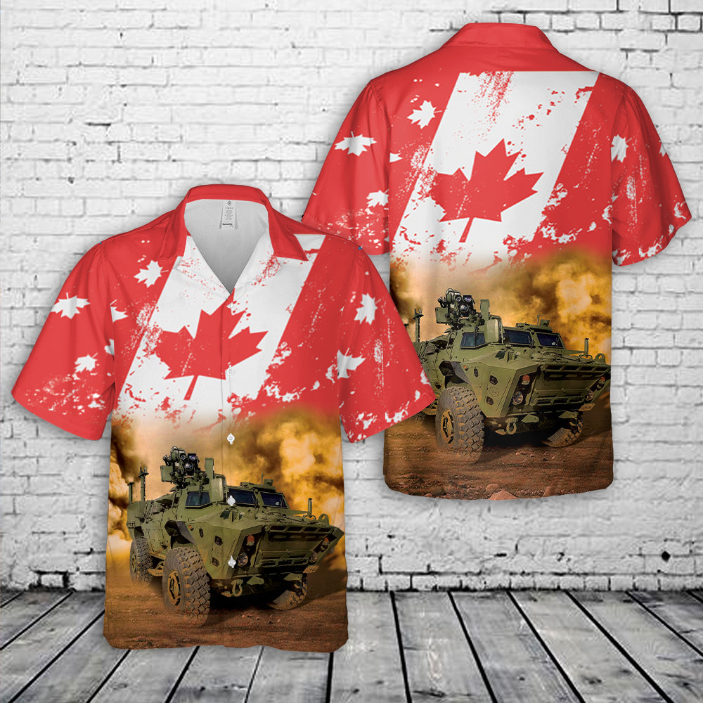 Canadian Army Flaming TAPV Tactical Armoured Patrol Vehicle Hawaiian Shirt