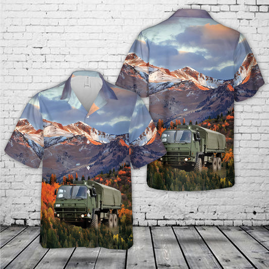 Canadian Army Heavy Logistics Vehicle Wheeled (HLVW) Hawaiian Shirt