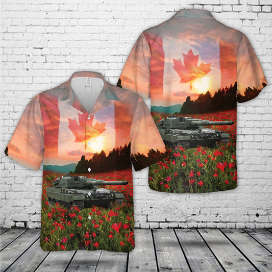 Canadian Army Leopard 2A4 Tank , Anzac Day Hawaiian Shirt