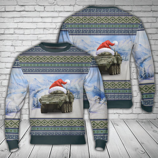 Canadian Army Light Armoured Vehicle (LAV) 6.0 Christmas AOP Sweater