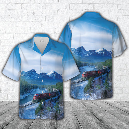 Canadian Railway Christmas Hawaiian Shirt