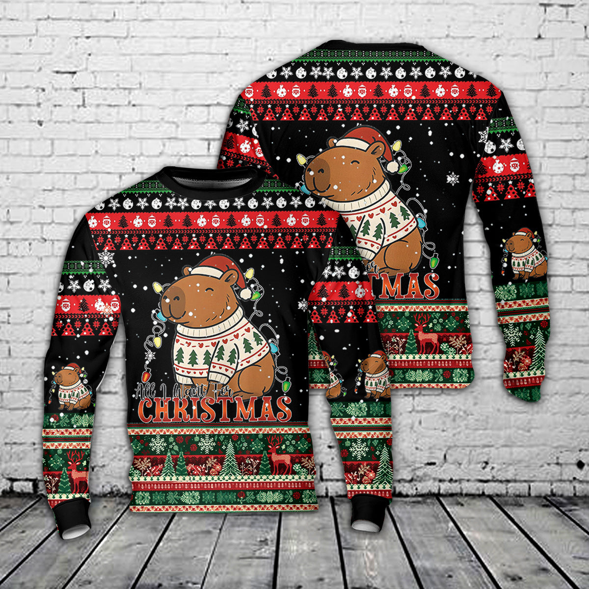 Capybara Christmas AOP Sweater