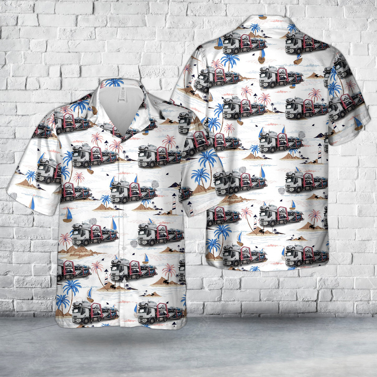 Car Carrier Truck Hawaiian Shirt