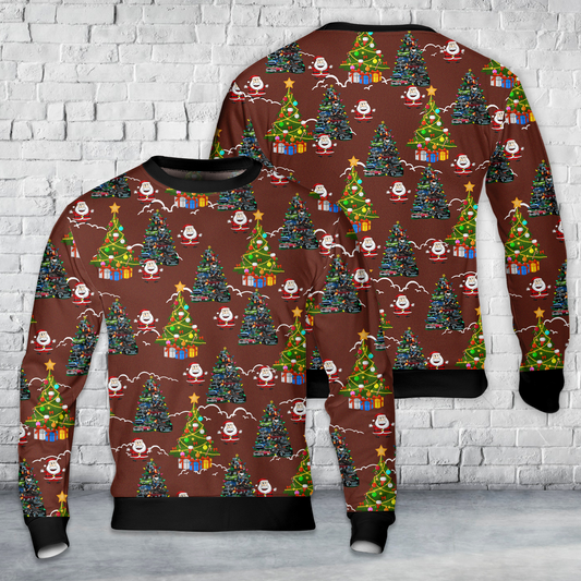 Car Madness Christmas Tree Classic Muscle Cars and Hot Rods Christmas AOP Sweater