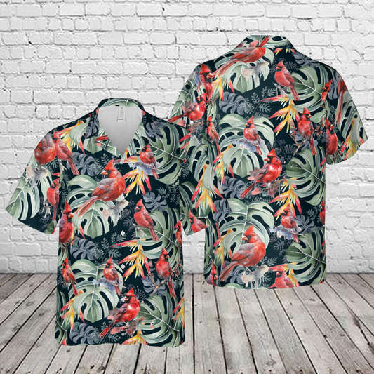 Cardinal Birds Hawaiian Shirt