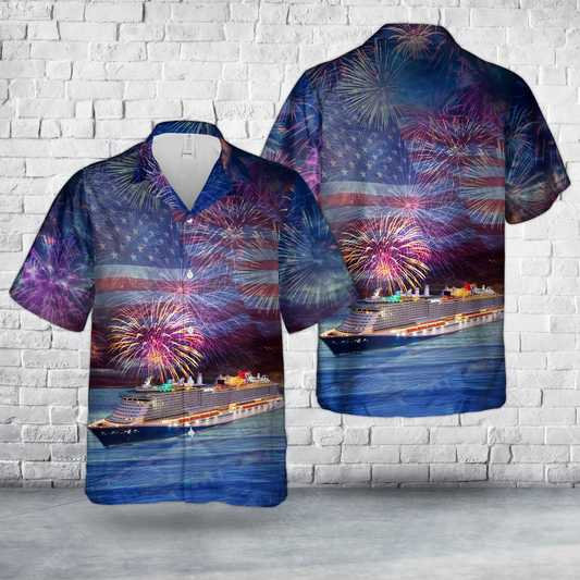 Carnival Cruise Line's Mardi Gras, 4th Of July Hawaiian Shirt