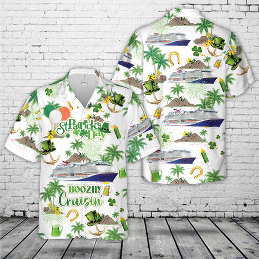 Carnival's Mardi Gras, St Patricks Day Boozin And Cruisin Hawaiian Shirt