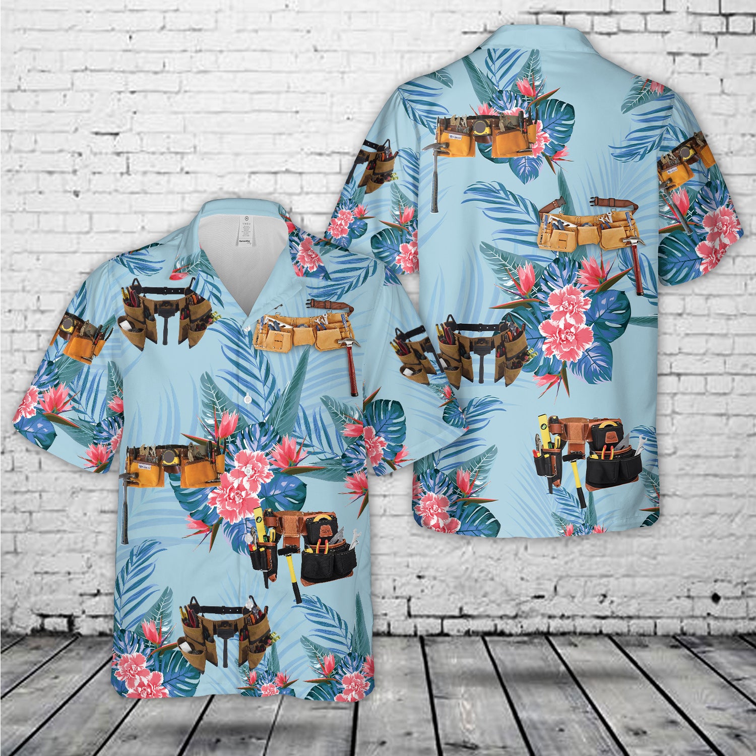 Carpenter Tool Belt and Tools Hawaiian Shirt