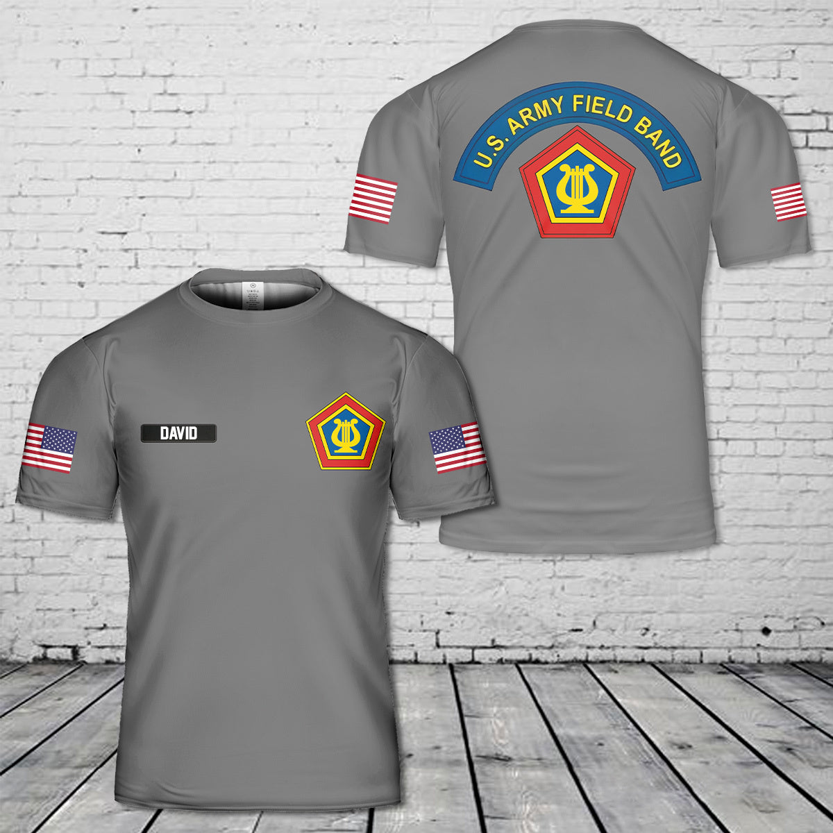 Custom Name US Army Field Band 3D T-Shirt