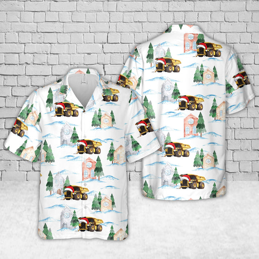 Caterpillar 797F Mining Dump Truck Christmas Hawaiian Shirt