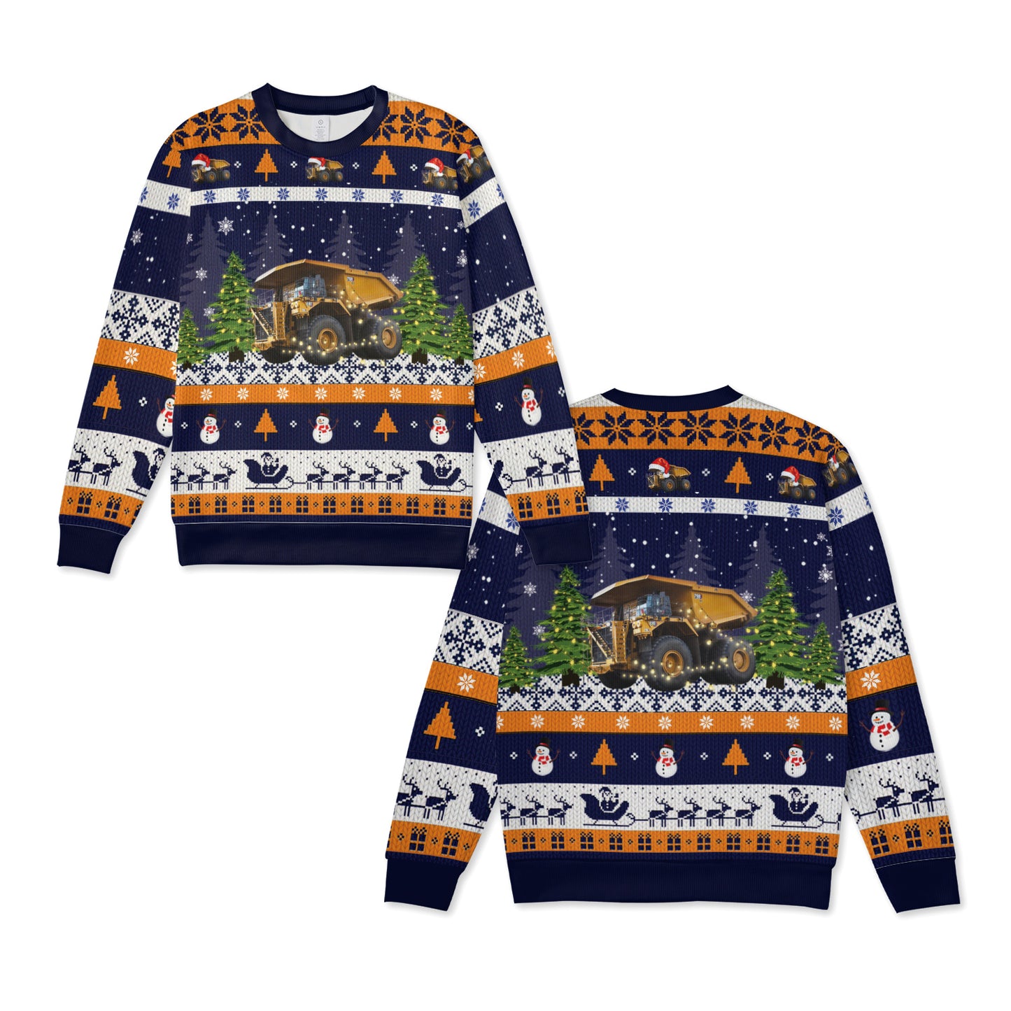 Caterpillar 798 AC Mining Dump Truck Christmas Knitted Sweater