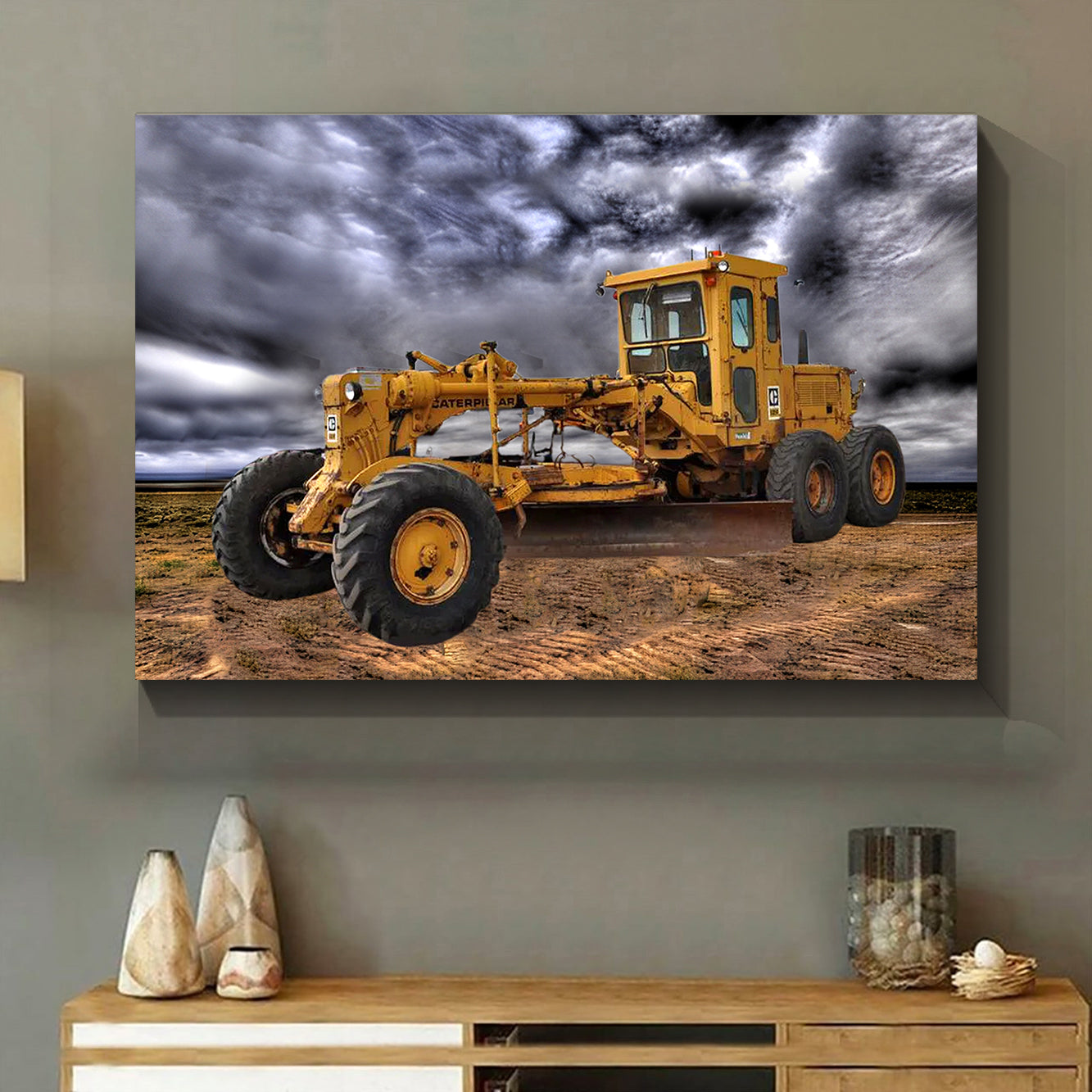 Caterpillar No12 Motor Grader Canvas