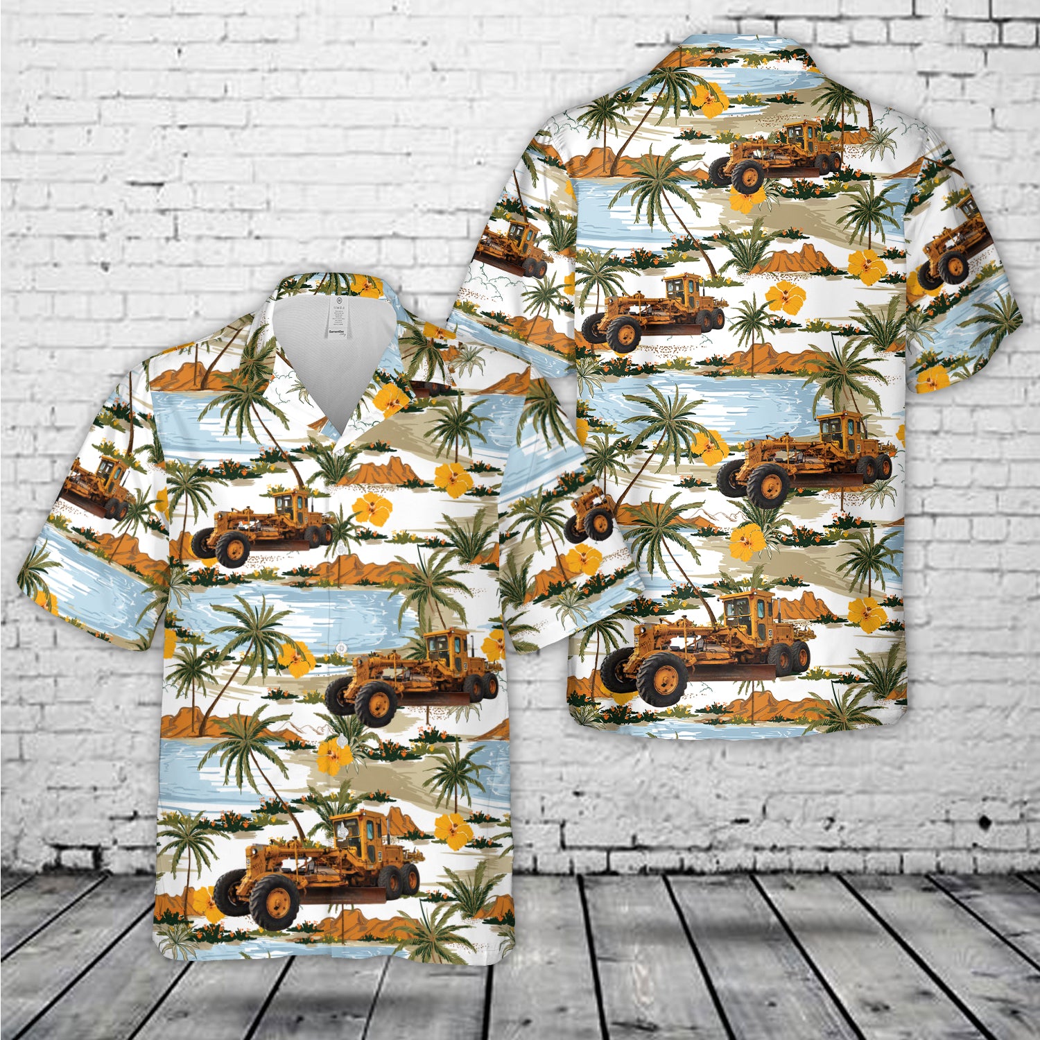 Caterpillar No12 Motor Grader Hawaiian Shirt