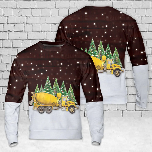 Cement Truck AOP Christmas Sweater