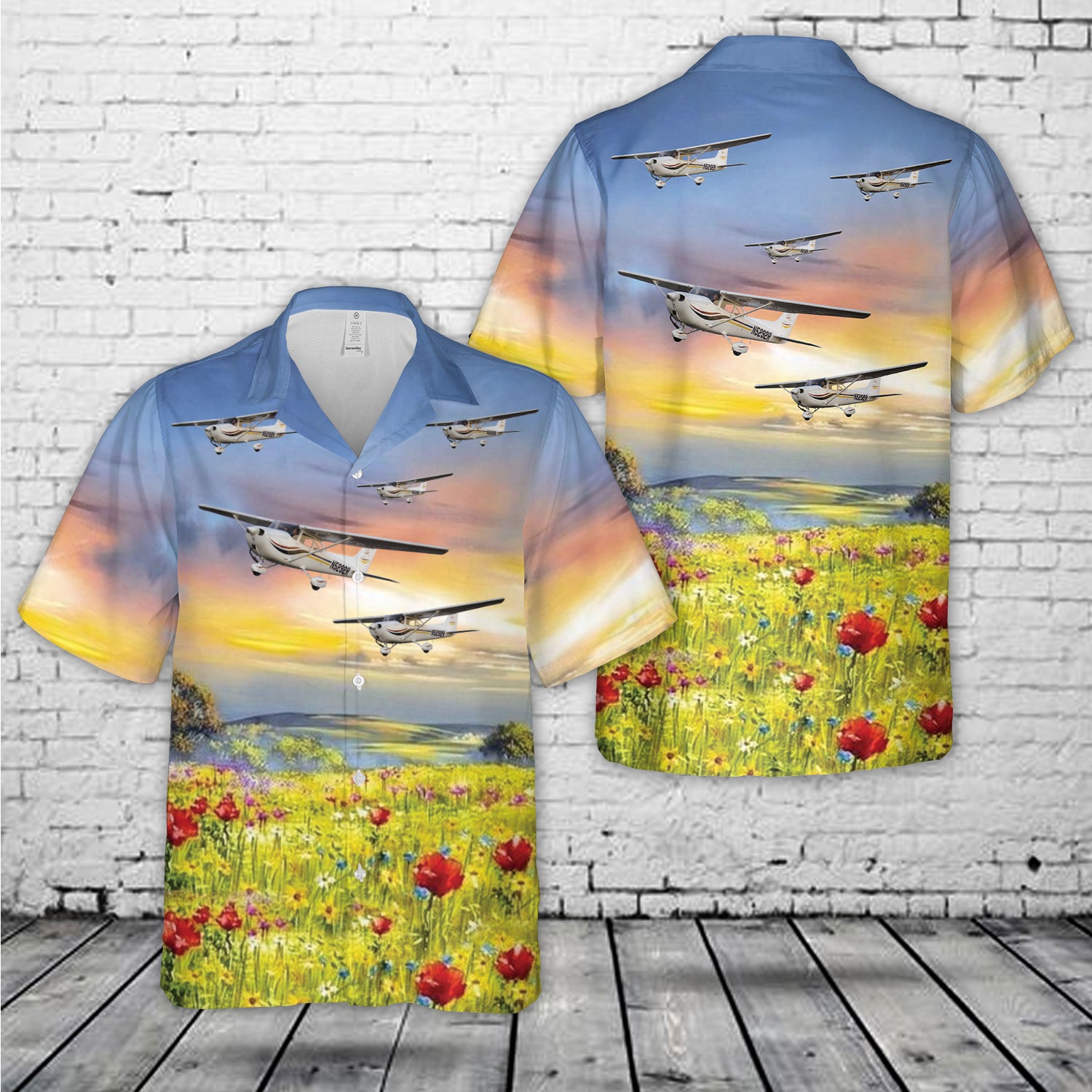 SCAFASHION MG Cessna 172S Hawaiian Shirt