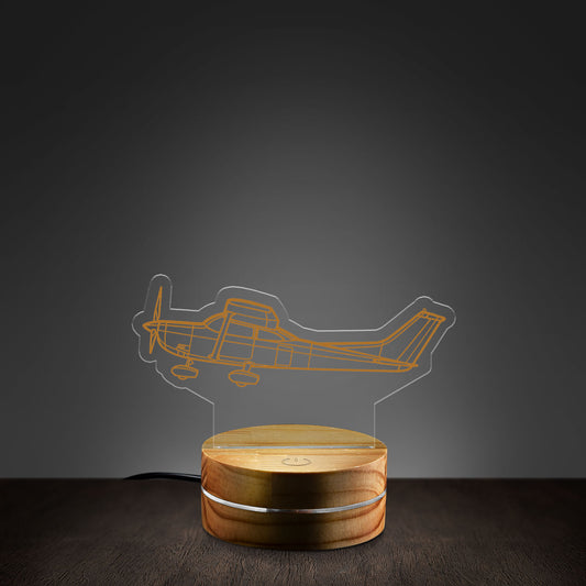 Cessna 182P Skylane Plane Silhouette Custom Shape Photo Night Light
