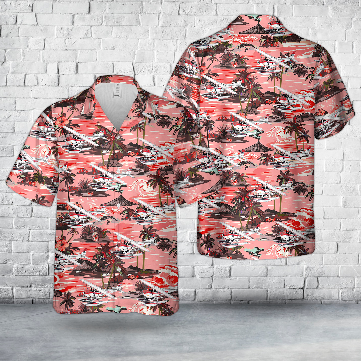 Cessna 182 Floatplane Hawaiian Shirt