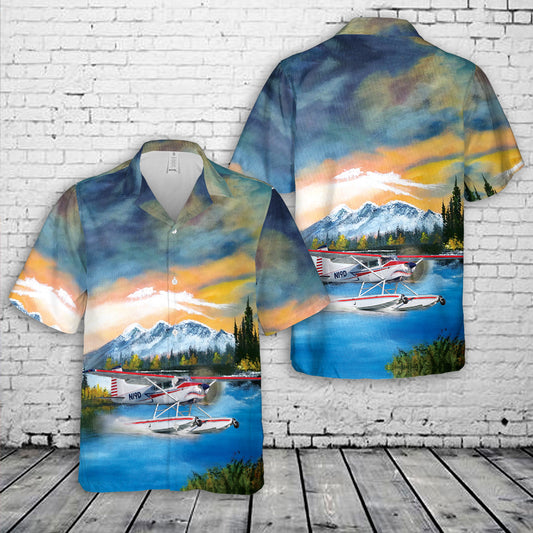 Cessna 185 Amphibious Aircraft Hawaiian Shirt