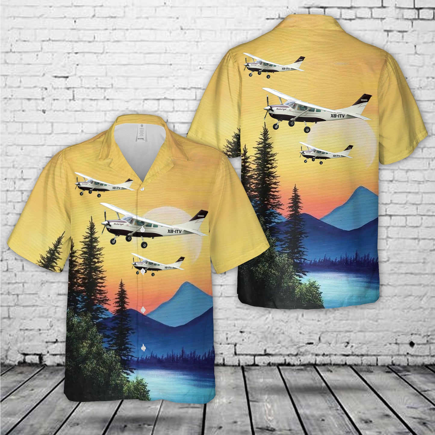 Cessna 206 Hawaiian Shirt