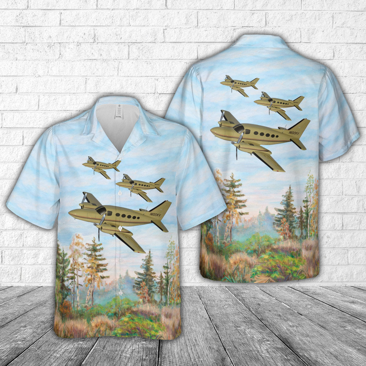 Cessna 414 Chancellor general aviation airplane Hawaiian Shirt