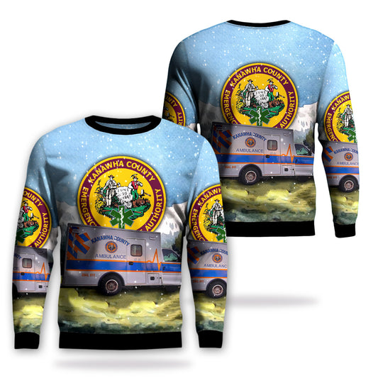 Charleston, West Virginia, Kanawha County Emergency Ambulance Authority Christmas AOP Sweater