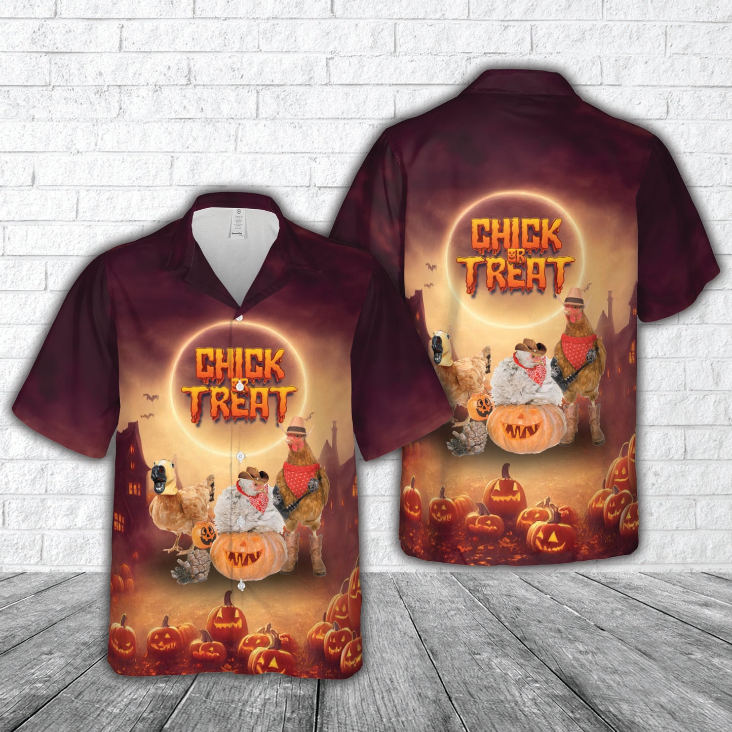 Chick Or Treat Halloween Chickens Hawaiian Shirt