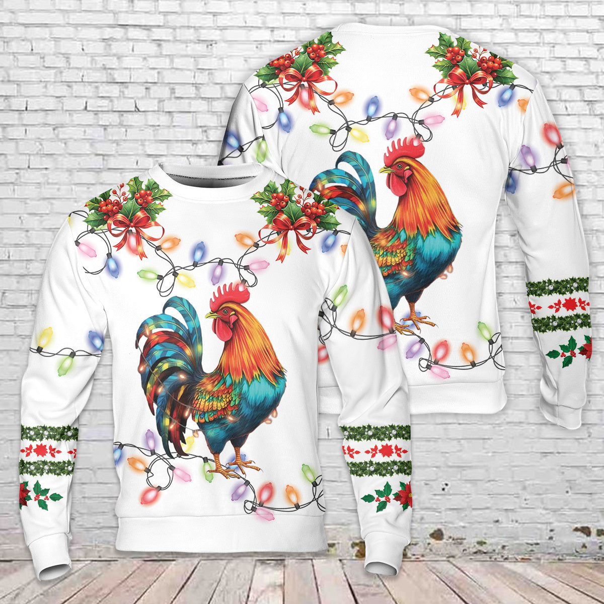 Christmas Chicken AOP Christmas Ugly Sweater