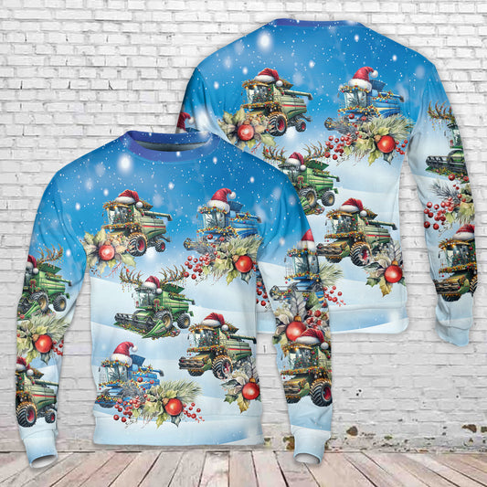 Christmas Combine Harvester AOP Christmas Sweater