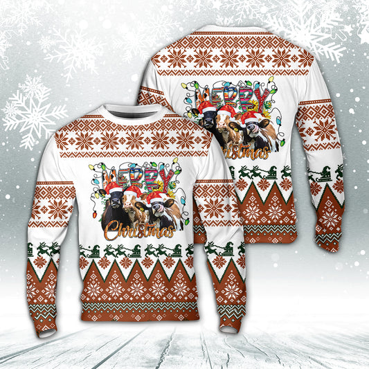 Christmas Cow Mooey Christmas Sweater