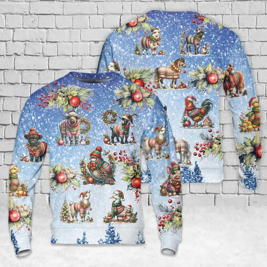 Christmas Farm Animals AOP Christmas Sweater
