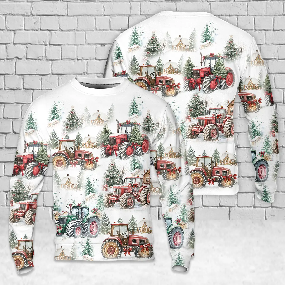 Christmas Farm Tractor AOP Christmas Sweater