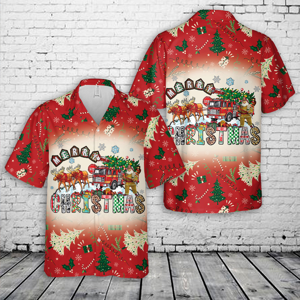 Christmas Fire Department Christmas Hawaiian Shirt