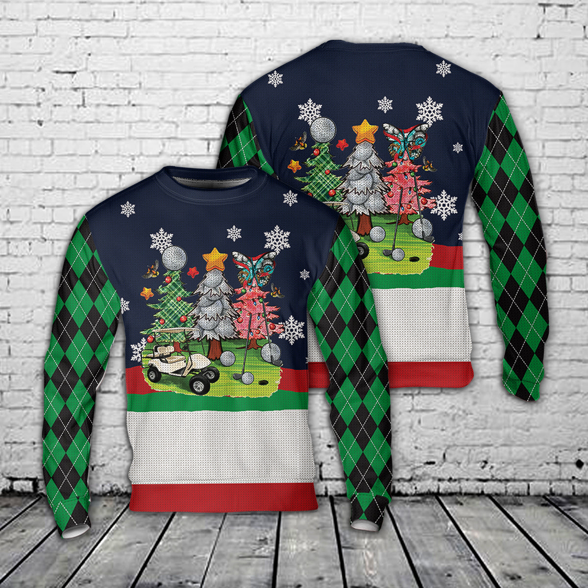 Christmas Golf Trees Christmas AOP Sweater