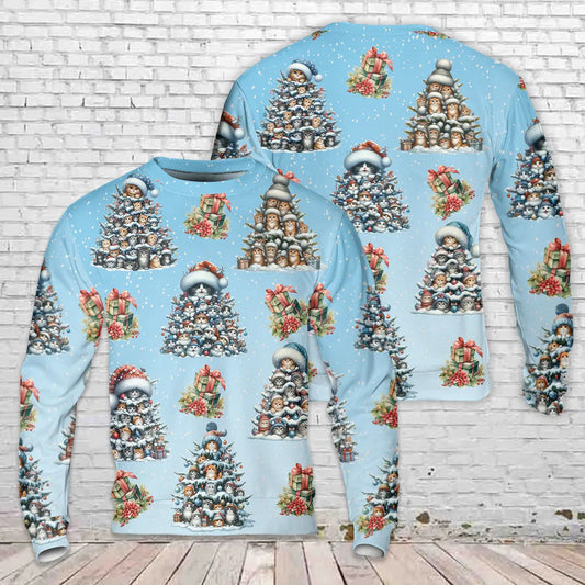 Christmas Kitten Tree AOP Christmas Sweater