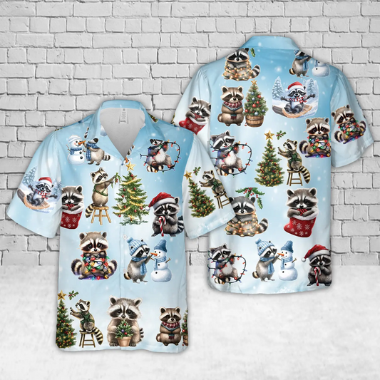 Christmas Raccoon Hawaiian Shirt