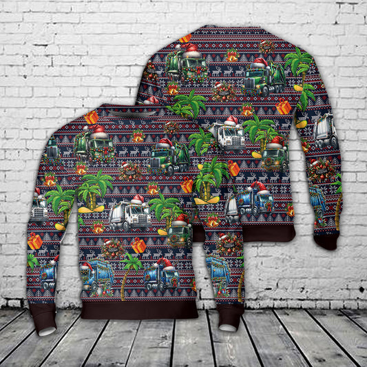 Christmas Recycling Truck AOP Christmas Sweater