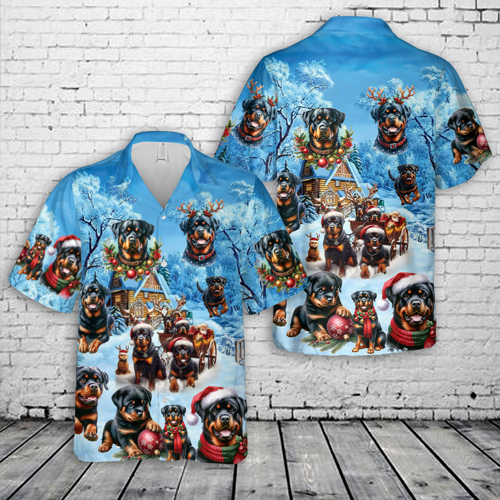 Christmas Rottweiler Christmas Hawaiian Shirt