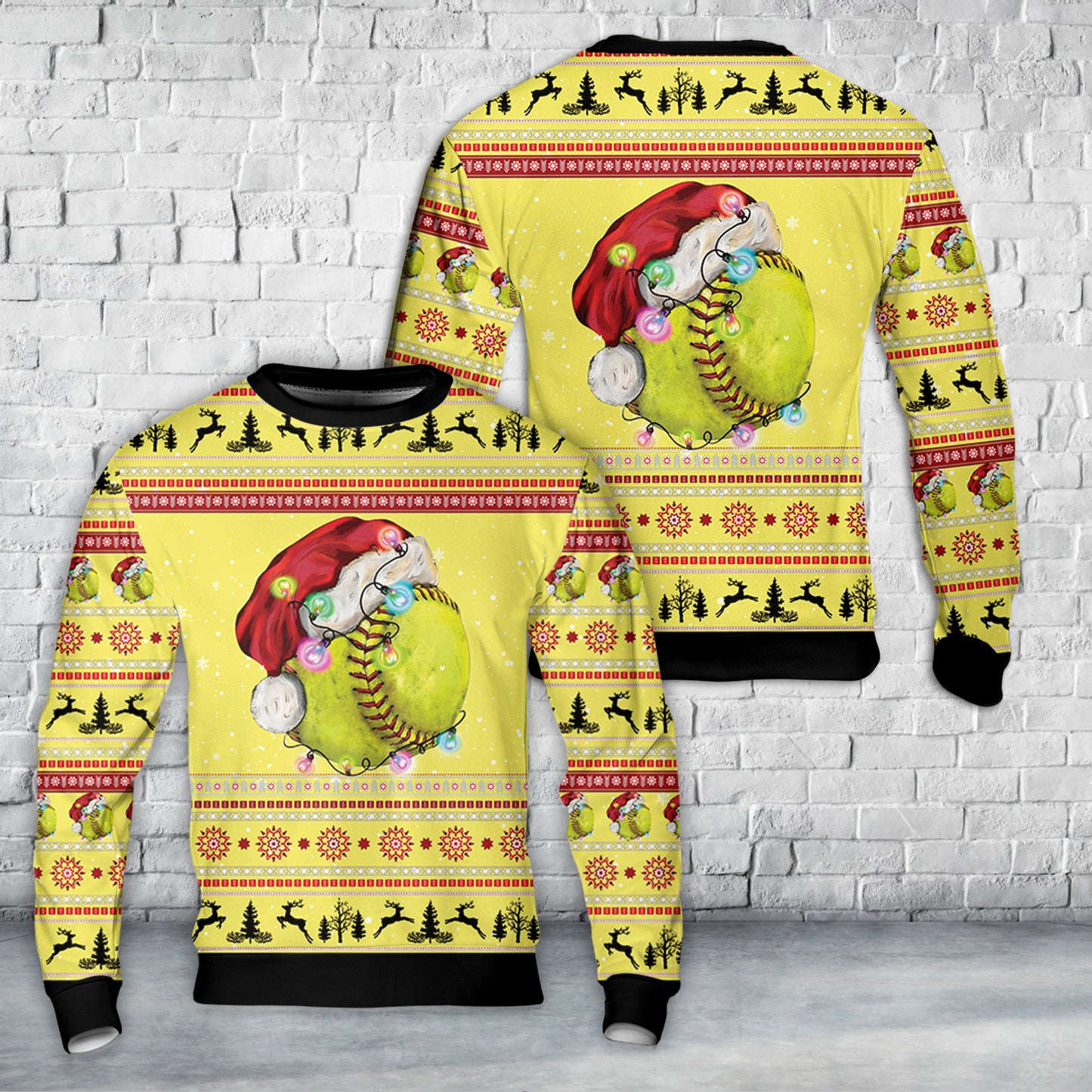 Christmas Softball Ball Christmas AOP Sweater