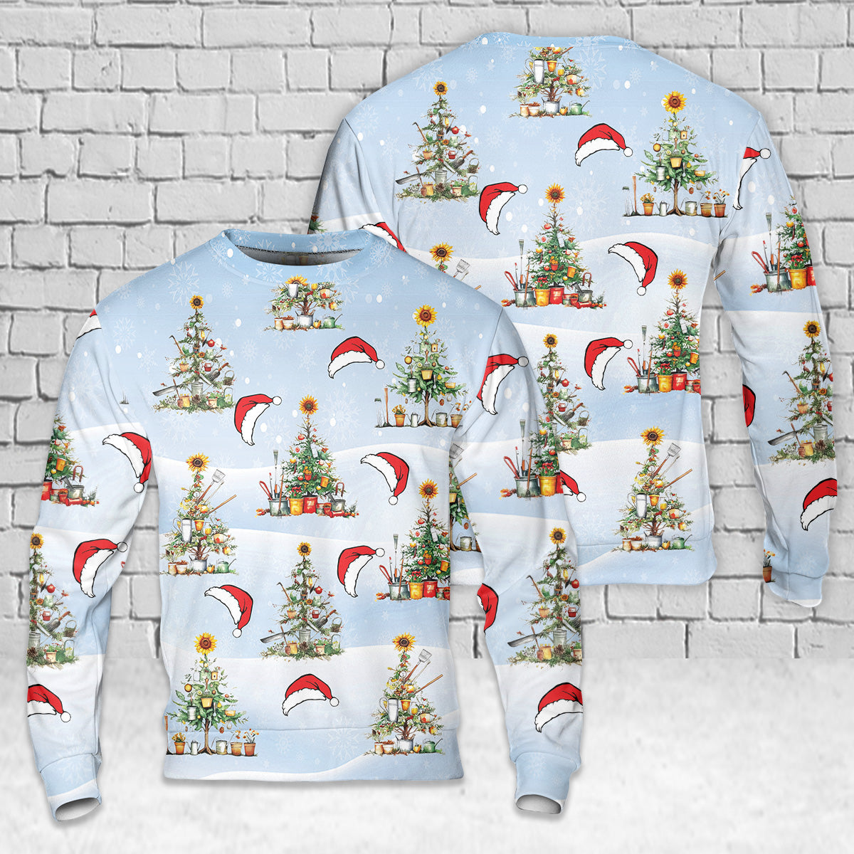 Christmas Tree Gardening Tools Christmas AOP Sweater