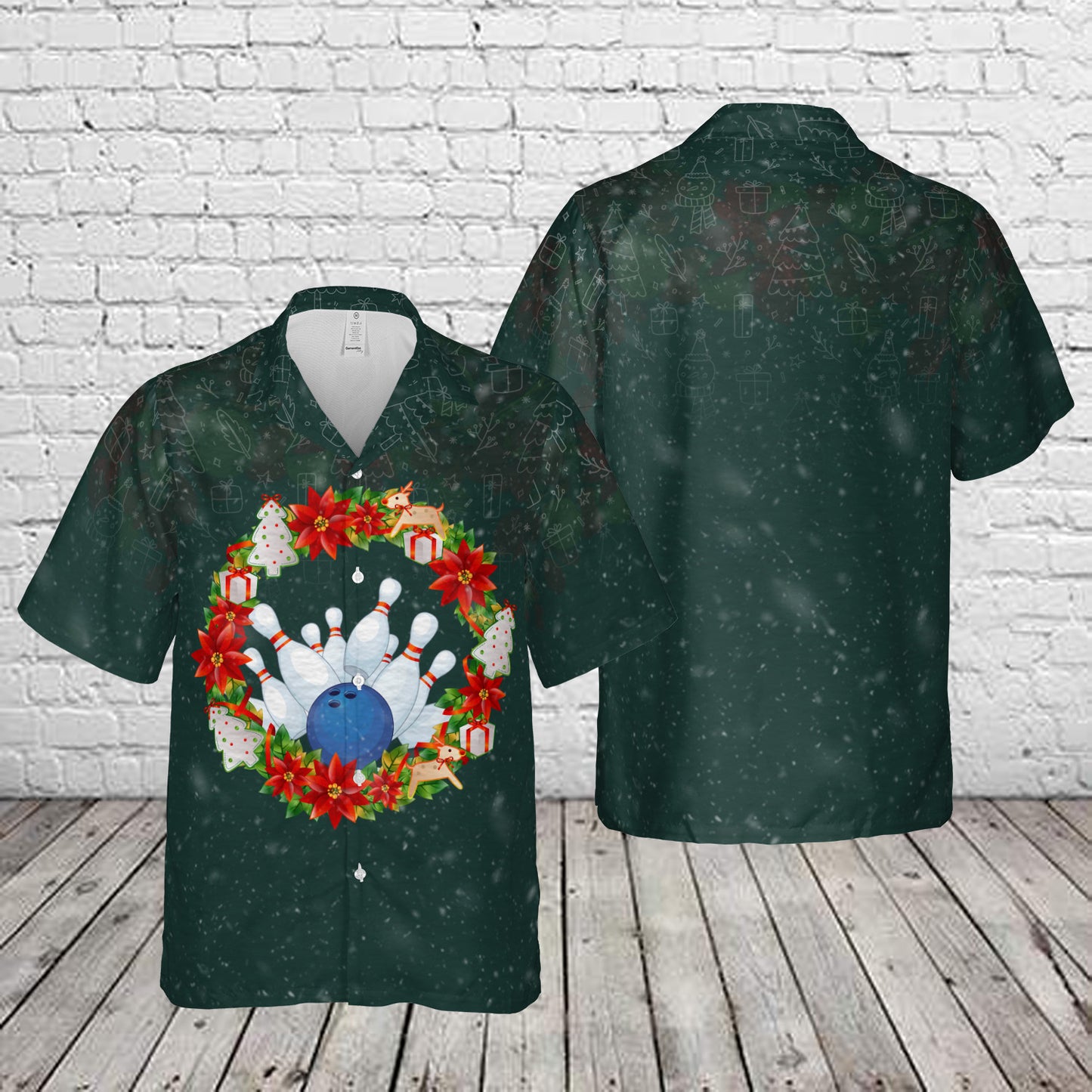 Christmas Wreath Bowling Hawaiian Shirt