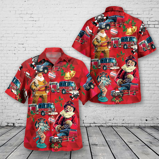 City of New Smyrna Beach Fire Department Christmas Hawaiian Shirt